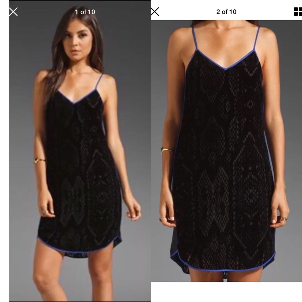 Rebecca Taylor Snake Sheath Burnout Velvet Dress 0